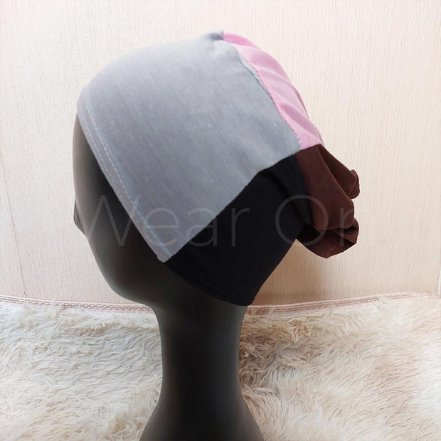 4 in 1 hijab Cap Black,Grey,Cream,Blue