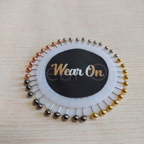 Hijab Pins Metallic Pin Wheel (Copper, Golden , Silver & Charcol)