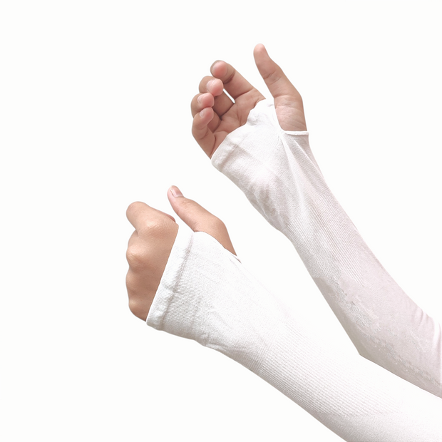 Arm Sleeves (with thumbhole) - White