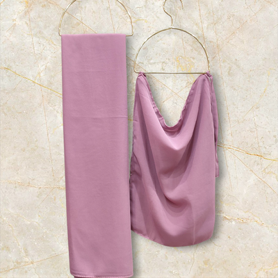 Georgette Matching Hijab and Niqab Set - pink