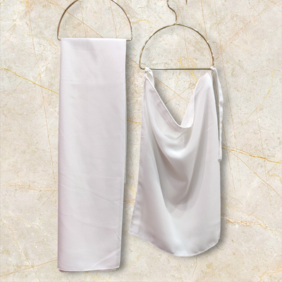 Georgette Matching Hijab and Niqab Set - White