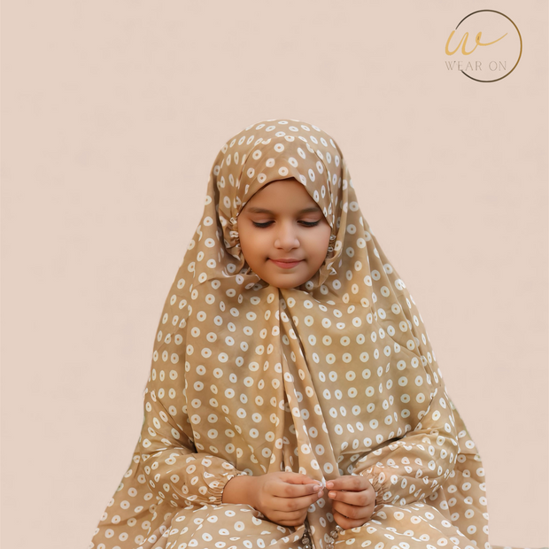 Kids Namaz Chaddar – Polka Dot (Beige)