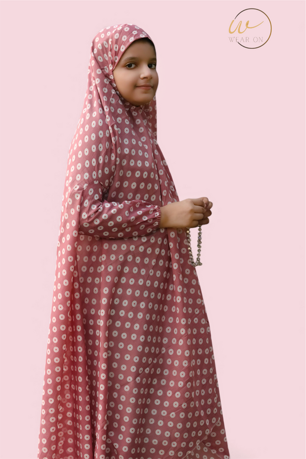 Kids Namaz Chaddar – Polka Dot (Pink)