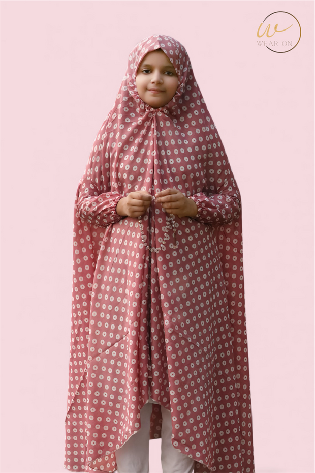 Kids Namaz Chaddar – Polka Dot (Pink)