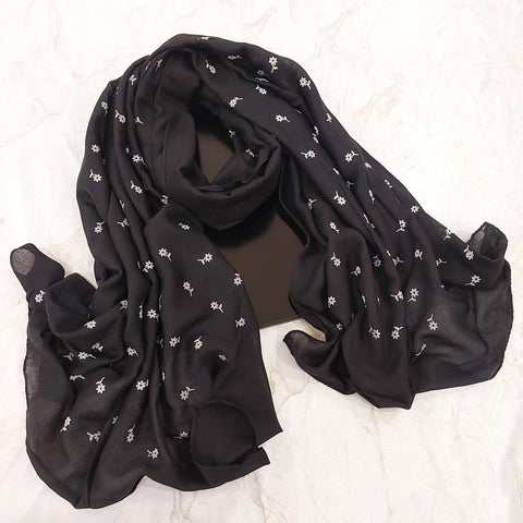 Lawn Floral Embossed (Black)