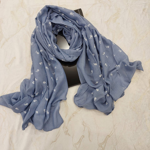 Lawn Floral Embossed (Blue)