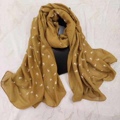 Lawn Floral Embossed (Mustard)