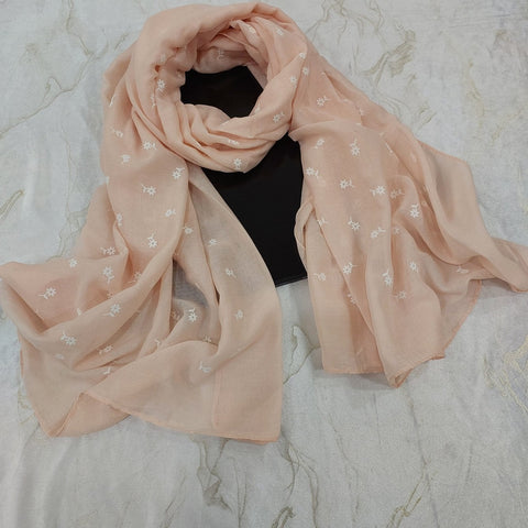 Lawn Floral Embossed (Nude Pink)