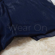 Metallic Chiffon (Navy Blue)