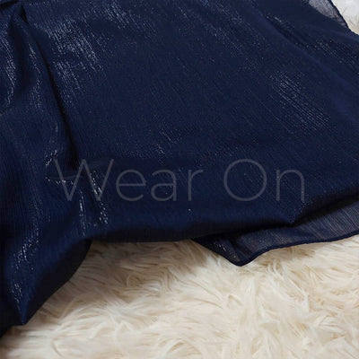 Metallic Chiffon (Navy Blue)